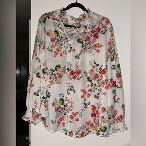 Loft Plus Floral Long Sleeve Blouse